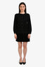Pre-Loved Chanel™ Black Wool Round Neck Pleated Hem Dress Size 36