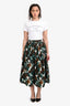 Christian Dior Green/Brown Patterned Midi Skirt Size 2 US