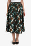 Christian Dior Green/Brown Patterned Midi Skirt Size 2 US