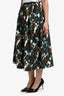 Christian Dior Green/Brown Patterned Midi Skirt Size 2 US
