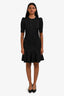 Dolce & Gabbana Black Floral Patterned Short Sleeve Midi Dress Size 40