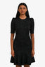 Dolce & Gabbana Black Floral Patterned Short Sleeve Midi Dress Size 40
