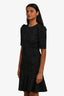 Dolce & Gabbana Black Floral Patterned Short Sleeve Midi Dress Size 40