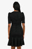 Dolce & Gabbana Black Floral Patterned Short Sleeve Midi Dress Size 40