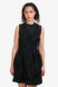 Marni Black Floral Patterned Short Sleeve Dress Size 40 with Slip