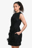 Marni Black Floral Patterned Short Sleeve Dress Size 40 with Slip