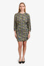 Maje Multicolour Floral Print Long Sleeve Ruched Side Mini Dress Size 40