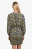 Maje Multicolour Floral Print Long Sleeve Ruched Side Mini Dress Size 40