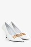 Balenciaga White Patent Leather BB Knife Heels Size 36