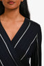 Maje Navy/Black Pinstriped Long Sleeve Jumpsuit Size 34