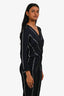 Maje Navy/Black Pinstriped Long Sleeve Jumpsuit Size 34