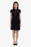 Maje Navy/Red Lace/Tweed Detailed Dress Size 1