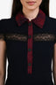 Maje Navy/Red Lace/Tweed Detailed Dress Size 1