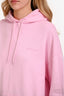 Balenciaga 2021 Pink Logo Printed Distressed Hoodie Size S