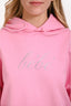 Balenciaga 2021 Pink Crystal Embelished 'Bebe' Hoodie Size S