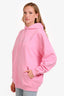 Balenciaga 2021 Pink Crystal Embelished 'Bebe' Hoodie Size S