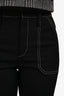 Chloe Black Contrast Stitch Capri Pants Size 34