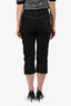 Chloe Black Contrast Stitch Capri Pants Size 34