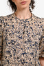 Isabel Marant Etoile Cream/Blue Printed 3/4 Sleeve Top Size 36