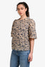 Isabel Marant Etoile Cream/Blue Printed 3/4 Sleeve Top Size 36