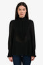 SeebyChloe Black Chiffon Mockneck Top Size 34