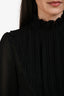SeebyChloe Black Chiffon Mockneck Top Size 34