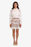 Zimmermann White Floral Smock Mini Skirt Size 2