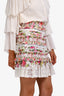 Zimmermann White Floral Smock Mini Skirt Size 2