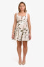 Agua by Agua Bendita White/Beige Floral Flared Mini Dress Size L