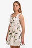 Agua by Agua Bendita White/Beige Floral Flared Mini Dress Size L