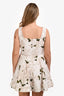 Agua by Agua Bendita White/Beige Floral Flared Mini Dress Size L