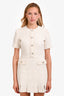 Maje White Tweed Buttoned Dress Size 38