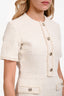 Maje White Tweed Buttoned Dress Size 38