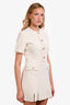Maje White Tweed Buttoned Dress Size 38
