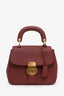 Burberry Red Leather 'DK88' Medium Top Handle Bag With Strap