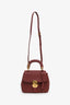 Burberry Red Leather 'DK88' Medium Top Handle Bag With Strap