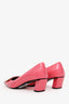 Roger Vivier Pink Patent Leather Block Heels Size 38.5
