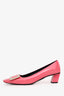 Roger Vivier Pink Patent Leather Block Heels Size 38.5