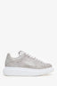 Alexander McQueen Silver Glitter Oversized Sneakers Size 39
