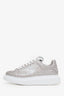 Alexander McQueen Silver Glitter Oversized Sneakers Size 39
