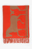 Hermès Orange Cashmere Camel/Vermillion Scarf