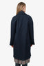 Balenciaga 2019 Navy Plaid Layered Trench Coat Size 34