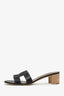 Hermès Black Leather Oasis Sandals Size 39