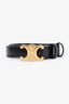 Celine Black Leather Triomphe 18MM Belt Size 80