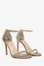 Stuart Weitzman Gold Glitter 'Nudistcurve' Heels Estimated Size 9