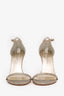 Stuart Weitzman Gold Glitter 'Nudistcurve' Heels Estimated Size 9