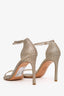 Stuart Weitzman Gold Glitter 'Nudistcurve' Heels Estimated Size 9