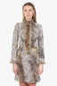 Roberto Cavalli Brown Cheetah Print Jacket +  Skirt Set Size 38