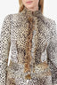 Roberto Cavalli Brown Cheetah Print Jacket +  Skirt Set Size 38