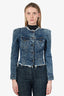 Retrofête Light Wash Denim Distressed Jacket Size XS